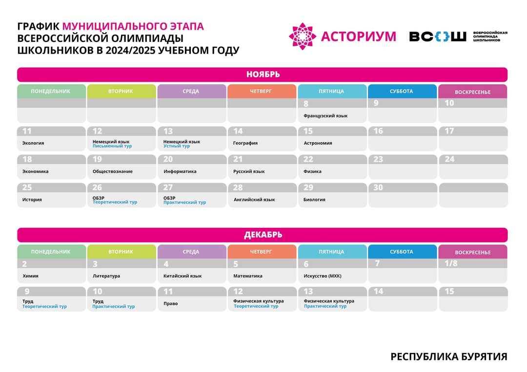 Неделя остаётся до старта муниципального этапа Всероссийской олимпиады школьников в Республике Бурятия.