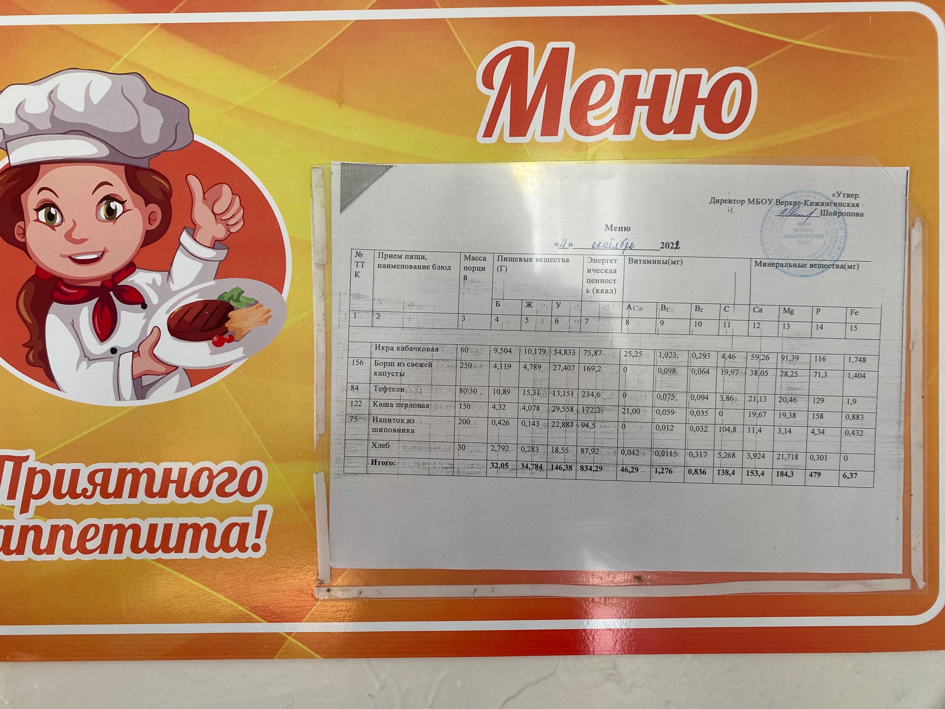 меню