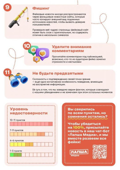 Проверка достоверности и противодействия распространению заведомо недостоверной информации, в рамках проекта «Лапша Медиа».
